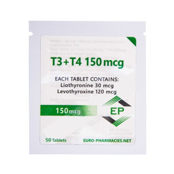 T3+T4 (T3-30mcg + T4-120mcg) – 150mcg/tab – 50 tab/bag EU Pharmaceutical