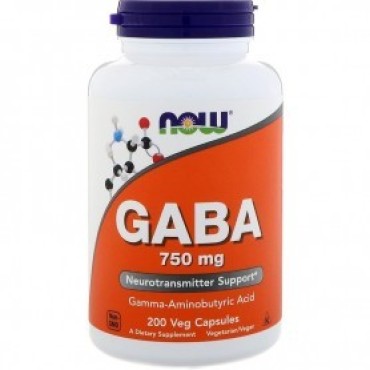 NOW GABA 750 mg, 200 kapsul Now foods